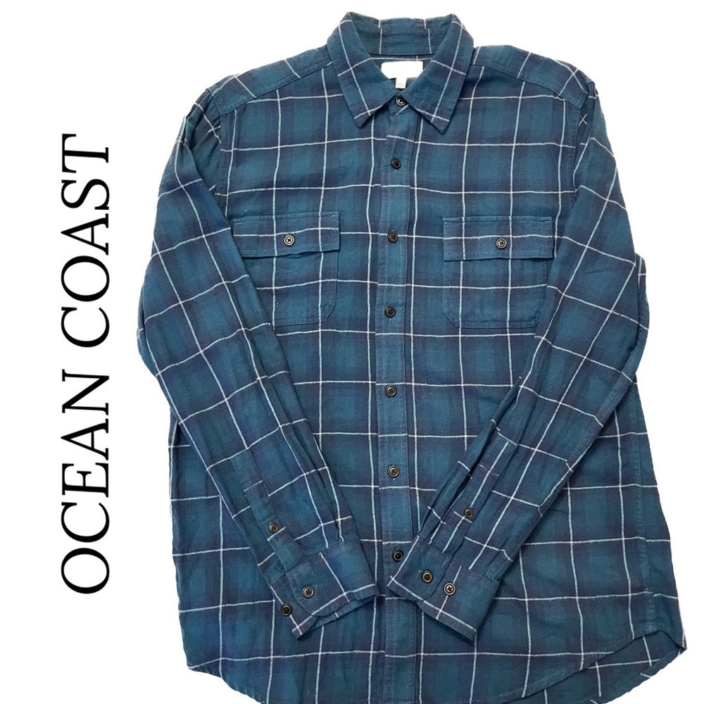 Ocean Coast button down plaid shirt, long sleeve, Flannel